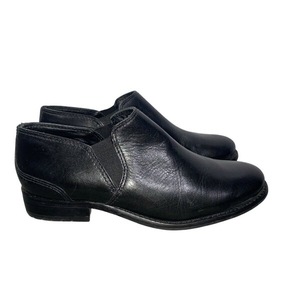 L.L. Bean Womens Black Leather ankle boots preppy neutral Slip-On Shoes Size 7.5 - Picture 4 of 10